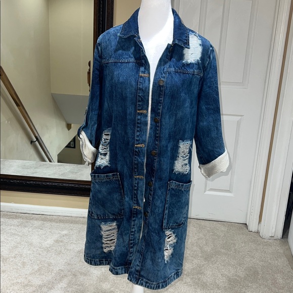 Distressed Denim Jacket - Picture 4 of 8